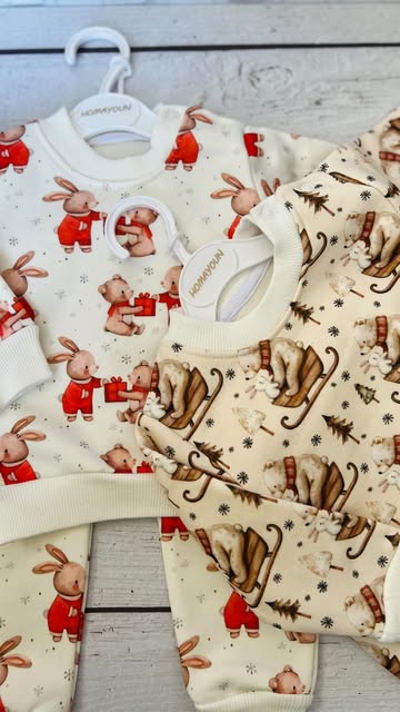 ست دورس و شلوار طرح کریسمسی🎄